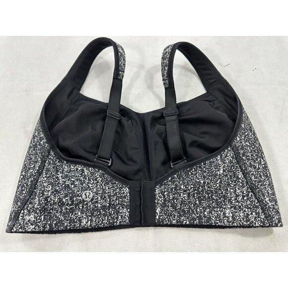 Lululemon Ta Ta Tamer III Rio Mist Black Womens 34DD? Sports Bra EUC Read - Picture 2 of 7